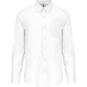 Overhemd Heren L Kariban Lange mouw White 70% Katoen, 30% Polyester