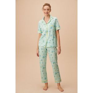 Suwen- Katoen Dames Pyjama Set Mintgroen Maat 3XL