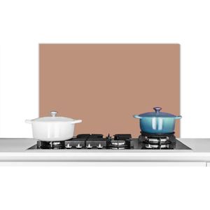 Spatscherm keuken 90x60 cm - Kookplaat achterwand Beige - Kleur - Roze - Muurbeschermer - Spatwand fornuis - Hoogwaardig aluminium