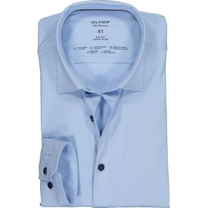 OLYMP No. Six 24/Seven super slim fit overhemd - lichtblauw tricot - Strijkvriendelijk - Boordmaat: 45