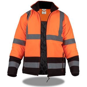 Rodopi® Winterjas Veiligheidsjas Reflecterend - Oranje/Zwart - maat S