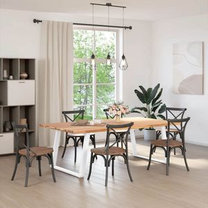 vidaXL Eettafel - 220x120x74 cm - Massief Eikenhout Eettafel - Houten Tafel - Eikentafel - Salontafel - Diningtable