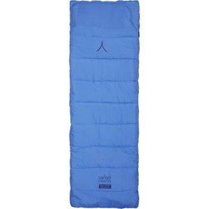 Campingbed-oplegger - zachte en goed isolerende veldbed-topper met polyestervulling, tas voor kussens, aan beide zijden bruikbaar (blauw of grijs)