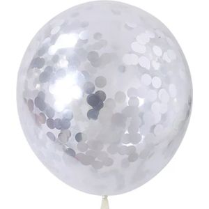 Confetti ballonnen transparant Zilver 25 stuks