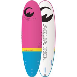 Aqua Inc. AROUNA Softtop Surfboard - 7'0"" x 23"" - Roze - Tri-Color Design, Ideaal voor Beginners - Inclusief Soft PU Vinnen