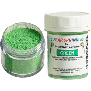 Sugarflair Sugar Sprinkles - Gekleurde Suiker - Groen - 40g - Eetbare Taartdecoratie