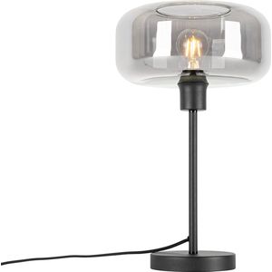 QAZQA bizle - Art Deco Tafellamp - 1 lichts - H 46 cm - Grijs - Woonkamer | Slaapkamer | Keuken
