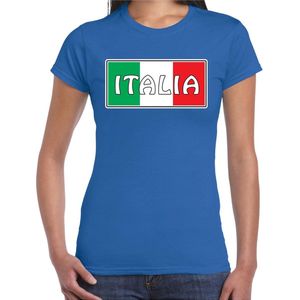 Italie / Italia landen t-shirt blauw dames -  Italie landen shirt / kleding - EK / WK / Olympische spelen outfit M