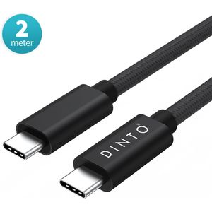 DINTO® USB-C naar USB-C Kabel 3.2 - 100W - Snellader - 2 meter - Iphone 15 kabel
