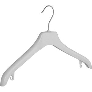 De Kledinghanger Gigant - 40 x Mantelhanger / kostuumhanger kunststof wit met schouderverbreding, 38 cm