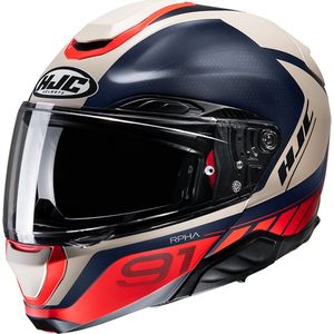 HJC RPHA 91 Rafino Zwart Beige Mc1Sf Systeemhelm - Maat L - Helm