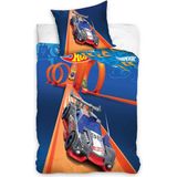 Hot Wheels - Dekbedovertrek - Loopings - Eenpersoons - 140 X 200 Cm - Katoen Blauw