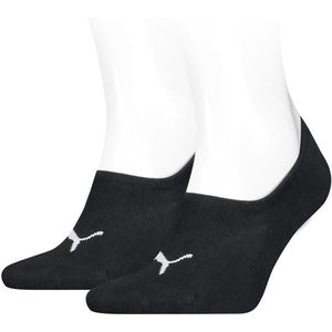 Puma Unisex Footie High Cut (2-pack) - unisex onzichtbare sokken - zwart - Maat: 43-46