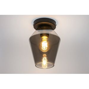 Lumidora Plafondlamp 31051 - Plafonniere - NAPELS - E27 - Zwart - Grijs - Metaal - ⌀ 16 cm