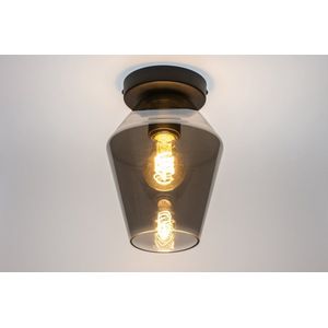 Lumidora Plafondlamp 31051 - Plafonniere - NAPELS - E27 - Zwart - Grijs - Metaal - ⌀ 16 cm