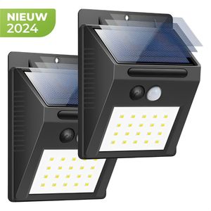 Solar Buitenlamp - 2 stuks - Bewegingssensor - 20 LED - Waterdicht - Buiten & Tuin sensor - Buitenverlichting op Zonne-energie