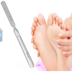 MEDLUXY® - Professionele Eeltvijl / Voetrasp - dubbelzijdig - RVS - 17 cm [callus verwijderen]