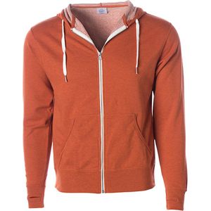 Unisex Zipped Hoodie 'French Terry' met capuchon Burnt Orange - XL