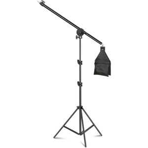 Professionele Fotostudio Kit - 360° Draaibaar - Statief met Verlengbare Kruisarm & Gewichtzak - Ideaal voor Achtergrondstanden – Studioverlichting