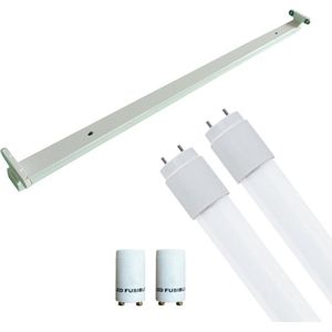 LED TL Armatuur met T8 Buis Incl. Starter - Igia Dybolo - 120cm Dubbel - 32W - Natuurlijk Wit 4200K - Beschermingsgraad IP20