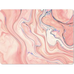 Muismat - Mousepad - Marmer print - Pastel - Roze - Blauw - Marmer printlook - Abstract - 23x19 cm - Muismatten
