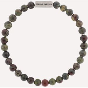 STEEL & BARNETT Natural Ned Edelstenen Armband - Heren - Groen - Drakenbloed - 18.5 cm