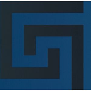 GRIEKSE SLEUTEL"" SATIJN GLANZEND BEHANG | Design - blauw zwart - A.S. Création Versace 5