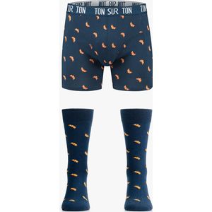 Ton Sur Ton - Cadeau voor Man - Origineel Mannen Cadeau - Cadeau Mannen Verjaardag - Grappige Sokken - Boxershort Heren - Viennoiserie L/41-46- Sokken en Onderbroek - Cadeau voor Mannen