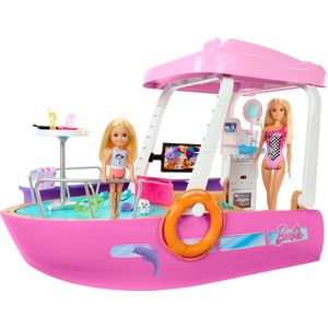 Barbie - Droomboot - Speelset met barbie meubels en glijbaan