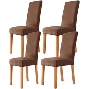 Set van 4 stoelhoezen, stoelhoes voor eetkamer, wasbaar, fluweel, stretch, universeel, voor hotel, ceremonie, banket, bruiloft, feest, decoratie, 4