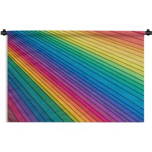 Wandkleed Regenbogen - Regenboog gekleurd papier Wandkleed katoen 90x60 cm - Wandtapijt met foto
