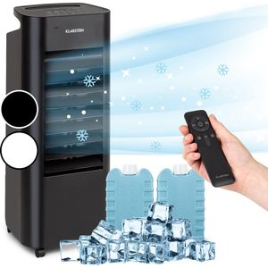 Klarstein Luchtkoeler met Waterkoeling, Stille 4-in-1 Verdampingskoeler, Luchtbevochtiger, Ventilator & Nachtmodus, Mobiele Airconditioner Luchtkoeler, 60W Luchtkoeler, 330m³/h Koelende Luchtstroom