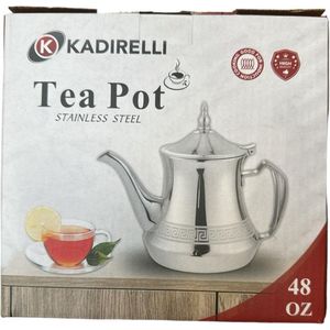 Kadirelli Theepot K725 Zilver - RVS - 1.4 Liter - Turkse & Marokkaanse Theepotten