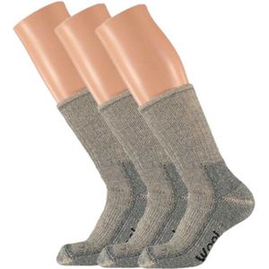 Set van 3x stuks extra warme grijze dames/heren sokken maat 39/42