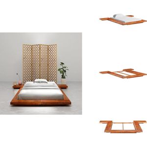 vidaXL Bedframe - Bedframes - Houten Bedrame - Houten Bedframes - Bedframe Japanse futon massief acaciahout 100x200 cm