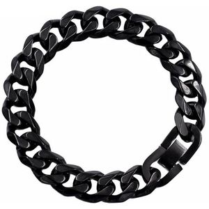 Heren armband Edelstaal Link chain Black 13mm