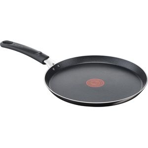 25 cm Crêpe-pan met antiaanbaklaag en thermo-signaal temperatuurindicator - zwart