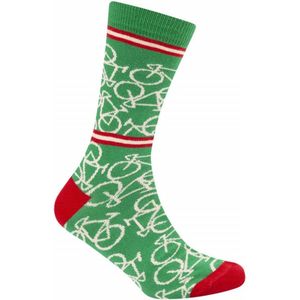 Le Patron Casual sokken Groen Ecru / Bicycle socks italian green  - 35/38