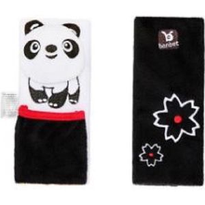 Gordelhoes Voor Kinderen En Baby`s -  Veiligheid - Berschermhoes - Seat Belt Kids - Pluche - Panda - Zwart Wit