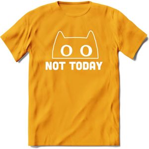 Not Today - Katten T-Shirt Kleding Cadeau | Dames - Heren - Unisex | Kat / Dieren shirt | Grappig Verjaardag kado | Tshirt Met Print | - Geel - XXL