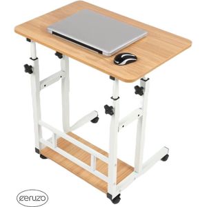 Ceruzo Laptoptafel - Verrijdbare Bedtafel - Verstelbaar in Hoogte - Tafelblad 80x40 cm - Multifunctioneel