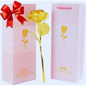 24-Karaats Gouden Roos in Luxe Geschenkdoos - 10 Inch 'RosensForever' Gouden Roos Als Perfect Valentijnsdag- of Moederdagcadeau Voor Vrouwen - Moeders - Vriendinnen En Oma's