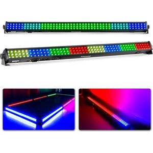 LED bars RGB - 2x BeamZ LCB144 MKII LED bars met 144 RGB LED's - 8 secties per bar - DMX