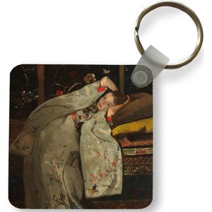 Sleutelhanger - Uitdeelcadeautjes - Meisje in witte kimono - Schilderij van George Hendrik Breitner - Plastic