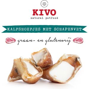 Kivo Petfood Hondensnack Kalfshoefjes met Schapenvet 2 zakken verpakt per 3 stuks - Graanvrij en Glutenvrij