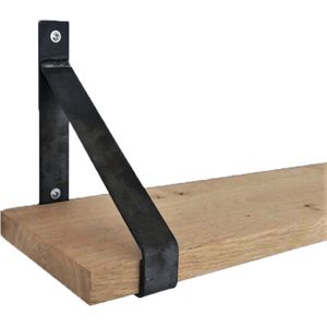 GoudmetHout Massief Eiken Wandplank - 40x20 cm - Industriële Plankdragers  - Staal - Zonder Coating