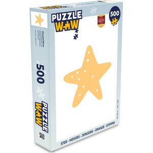 Puzzel Ster - Meisjes - Jongens - Oranje - Stippen - Kinderen - Legpuzzel - Puzzel 500 stukjes