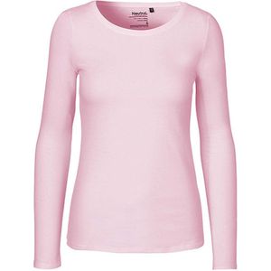 Ladies Long Sleeve T-Shirt met ronde hals Light Pink - XXL