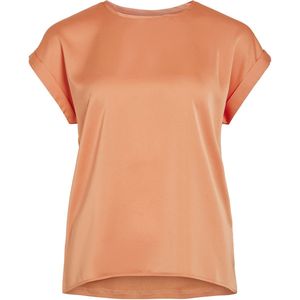 Vila T-shirt Viellette Satin Top - Noos 14059563 Cadmium Orange Dames Maat - 42