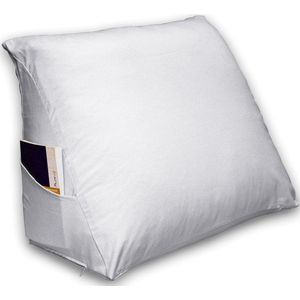 Ten Cate Leeskussen - Zitkussen - Leeskussen voor in bed - Leeskussen voor Boeken - Lekker Lui Lezen Kussen - inclusief Leeskussen Hoes - Kussensloop - Wit